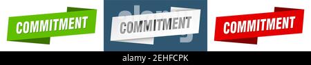 commitment ribbon label sign set. commitment banner Stock Vector