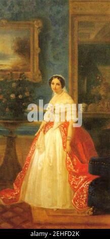 Painting of Archduchess Adelaide of Austria, Duchess of Savoy, Queen of Sardinia. Stock Photo