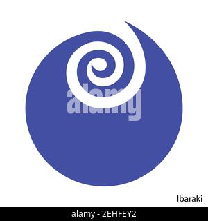 Coat of Arms of Ibaraki is a Japan prefecture. Vector heraldic emblem Stock Vector