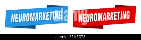 neuromarketing ribbon label sign set. neuromarketing banner Stock Vector