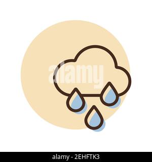 Raincloud with raindrops vector icon. Meteorology sign. Graph symbol for travel, tourism and weather web site and apps design, logo, app, UI Stock Vector