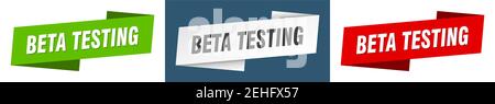 beta testing ribbon label sign set. beta testing banner Stock Vector