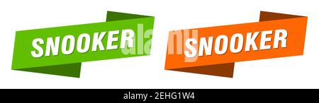 snooker ribbon label sign set. snooker banner Stock Vector