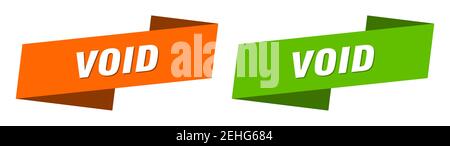 void ribbon label sign set. void banner Stock Vector