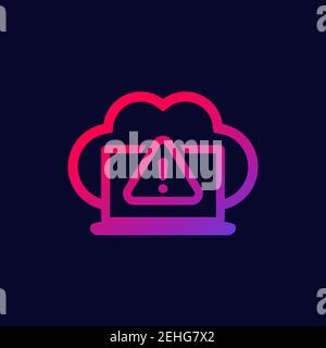 warning icon with cloud, vector Stock Vector