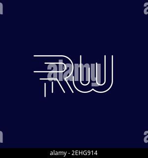 RW letters logo, line vector Stock Vector