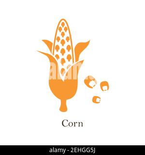 Corn logo. Isolated corn on white background. Stock Vector