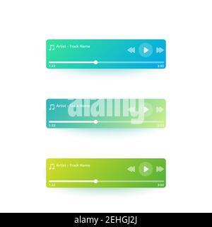 Music player ui, vector interface design Stock Vector