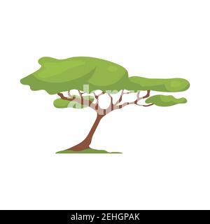 Stylized vector tree on a white isolated background. Stock Vector