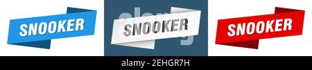 snooker ribbon label sign set. snooker banner Stock Vector