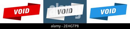 void ribbon label sign set. void banner Stock Vector
