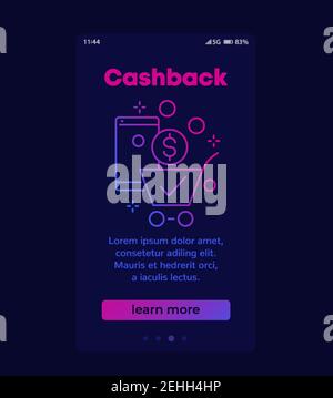Cashback banner for smm, mobile vector design Stock Vector