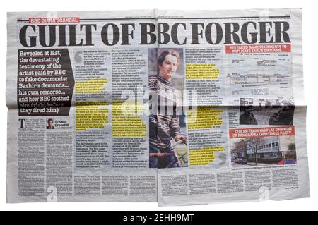 A double page spread of the Daily Mail newspaper with the headline 