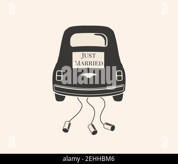 Wedding Car Decorations With Balloons Stock Vector