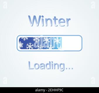Inscription Loading Winter Concept Illustration Background Stock Vector