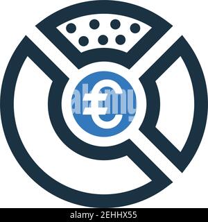 Euro pie chart icon. Beautiful design and fully editable vector for commercial use, printed files and presentations, Promotional Materials, web or any Stock Vector