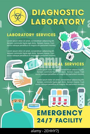 Blood test poster with medical laboratory equipment Stock Vector Image ...