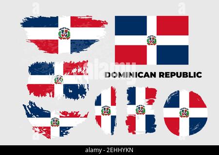 Independence day of Dominican Republic country. Abstract flag in shape  Stock Vector