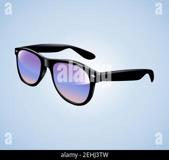 Realistic Vintage Sunglasses Isolated Vector Illustration Stock Vector