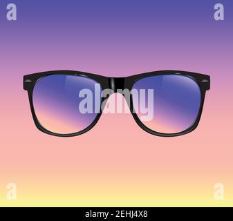Realistic Vintage Sunglasses Isolated Vector Illustration. Stock Vector