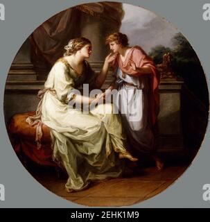 Papirius Praetextatus Entreated by his Mother to Disclose the Secrets of the Deliberations of the Roman Senate by Angelica Kauffman. Stock Photo
