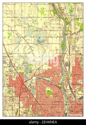 Minneapolis North, Minnesota, map 1952, 1:24000, United States of America by Timeless Maps, data U.S. Geological Survey Stock Photo