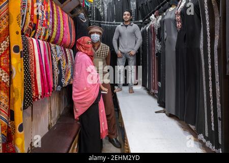 Shopkeeper and Clients, Hussain Aghai Bazar, Multan, Punjab, Pakistan