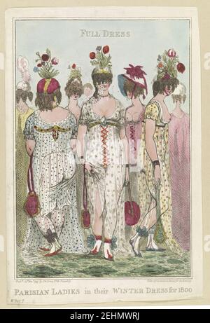 Parisian ladies in their winter dress for 1800 Stock Photo