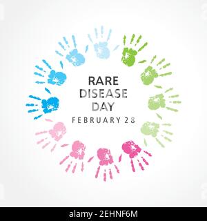 Illustration Of Rare Disease Day observed on February 28 Stock Vector