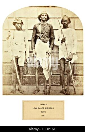 Pasees Low caste Hindoos in Oude 1868 The People of India, a series of photographic illustrations. Stock Photo