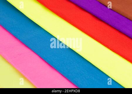 Colorful crepe papers texture as a background. Stock Photo
