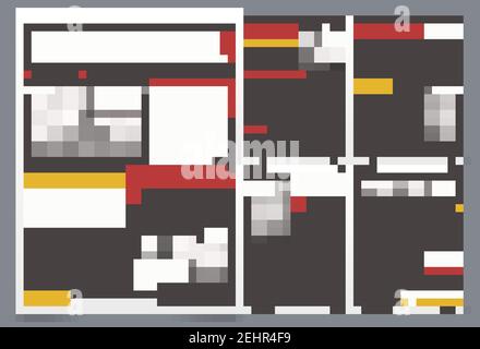 Newspaper pages template design with world breaking news economy technology and business headlines realistic vector illustration Stock Vector