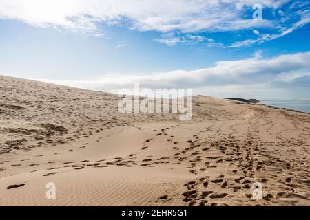Dune du Pilat is the highest sand dune in Europe and is located at the ...