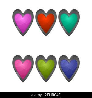 Gaming elements isolated on white background. Design for computer game. Symbols and icons. Collection buttons for games and app. Different colors Stock Vector