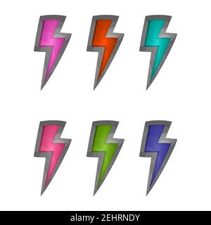 Gaming elements isolated on white background. Design for computer game. Symbols and icons. Collection buttons for games and app. Different colors Stock Vector
