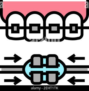 ceramic material tooth braces line icon vector illustration Stock ...