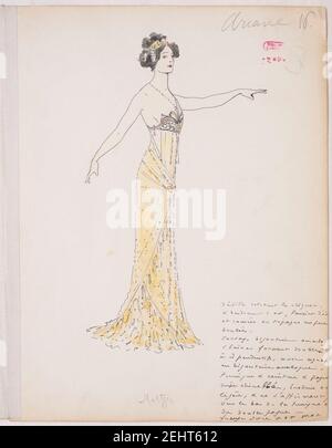 Paul Dukas - Ariane et Barbe-Bleue - costume sketch by Marcel Mültzer 11. Stock Photo