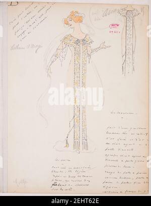 Paul Dukas - Ariane et Barbe-Bleue - costume sketch by Marcel Mültzer 10. Stock Photo