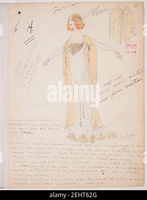 Paul Dukas - Ariane et Barbe-Bleue - costume sketch by Marcel Mültzer 06. Stock Photo