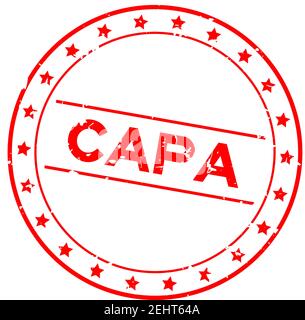 Grunge red CAPA (abbreviation of corrective action and preventive action) word round rubber seal stamp on white background Stock Vector