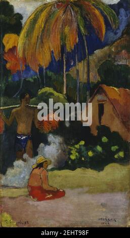 Paul Gauguin - Landscape in Tahiti (Mahana Maà) Stock Photo