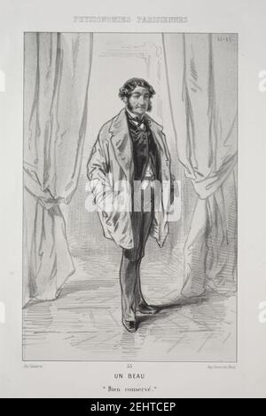 Paul Gavarni (French, 1804-1866) - Un Beau Stock Photo
