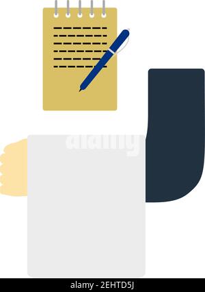 Waiter Take Oder Icon. Flat Color Design. Vector Illustration. Stock Vector