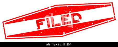 Grunge red filed word hexagon rubber seal stamp on white background Stock Vector