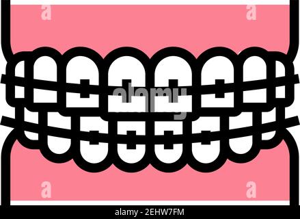 tooth braces color icon vector illustration Stock Vector