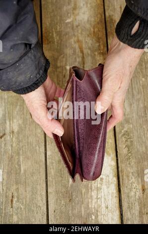 empty wallet and coins, financial crisis, inflation,danger of poverty ...