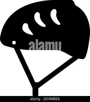 Climbing Helmet Icon. Black Glyph Design. Vector Illustration. Stock Vector
