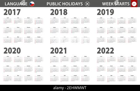 17 22 Year Calendar In English Language Week Starts From Sunday Vector Calendar Stock Vector Image Art Alamy