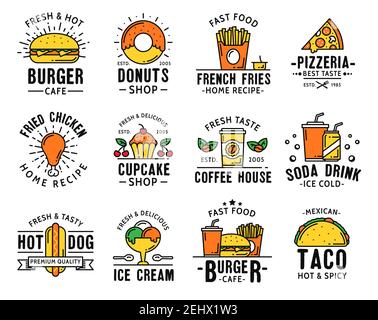Pizza Logo For Cafes And Restaurants Fast Food Restaurant