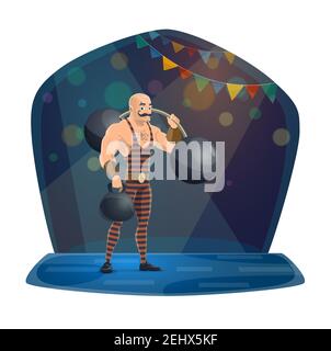 strong man mustache circus character image Stock Vector Image & Art - Alamy